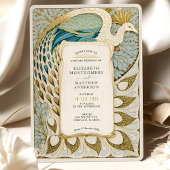 Art Nouveau Peacock Hochzeit Einladung