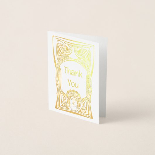 Art Nouveau Peacock Ladys Folienkarte (Vorderseite)