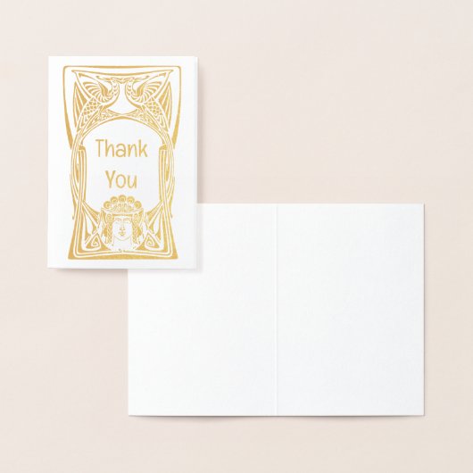 Art Nouveau Peacock Ladys Folienkarte (Anzeige)