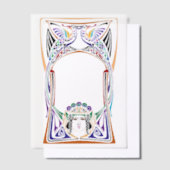 Art Nouveau Peacock Ladys Pergament Einladungen (Versetzt)