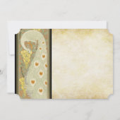 Art Nouveau Peacock Love Birds Wedding Einladung (Rückseite)