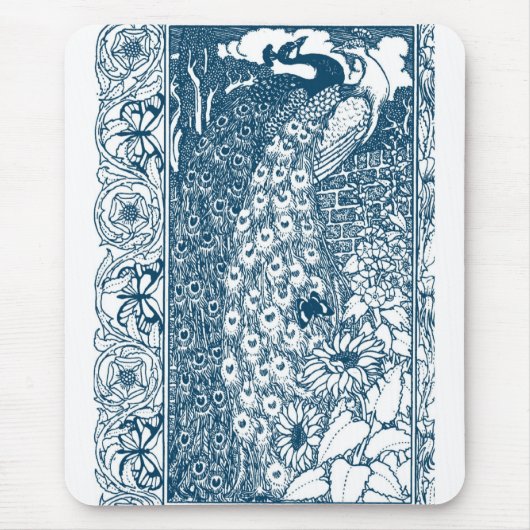 Art Nouveau Peacock Mousepad (Vorne)