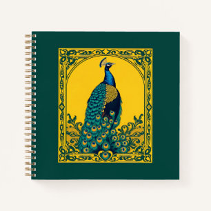 Art Nouveau Peacock Notizblock