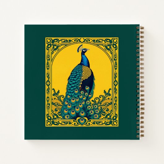 Art Nouveau Peacock Notizblock (Rückseite)