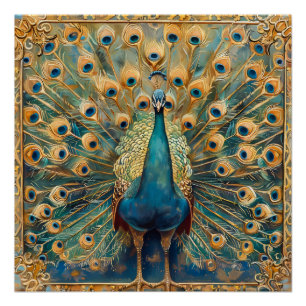 Art Nouveau Peacock Poster