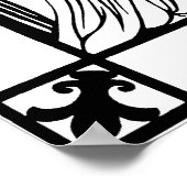 Art Nouveau Peacock Poster - The Kiss (Ecke)