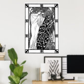 Art Nouveau Peacock Poster - The Kiss (Heimbüro)