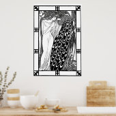 Art Nouveau Peacock Poster - The Kiss (Küche)