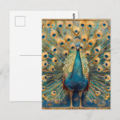 Art Nouveau Peacock Postkarte (Vorne/Hinten)