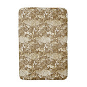 Art Nouveau Peacock Print, Brown and Creme Badematte (Vorderseite Vertikal)