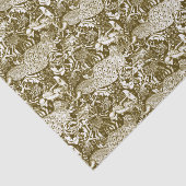 Art Nouveau Peacock Print, Brown and Creme Seidenpapier (Ausschnitt)