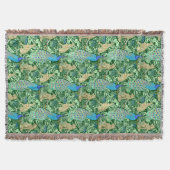 Art Nouveau Peacock Print, Cobalt Blue & Green Decke (Vorderseite)
