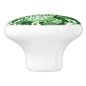 Art Nouveau Peacock Print, Forest Green Keramikknauf (Seitenansicht)