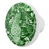 Art Nouveau Peacock Print, Forest Green Keramikknauf (Rechts)