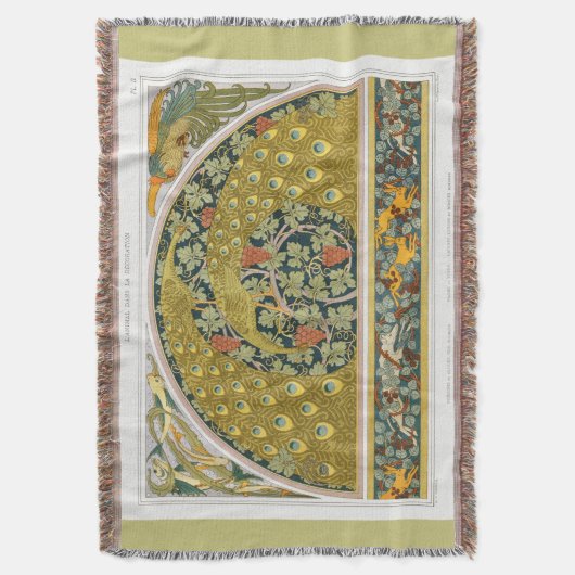 Art nouveau peacock rooster grapevine verneuil decke (Vorderseite Vertikal)