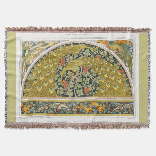 Art nouveau peacock rooster grapevine verneuil decke (Vorderseite)