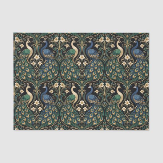 Art Nouveau Peacock  Seidenpapier (Vorderseite)