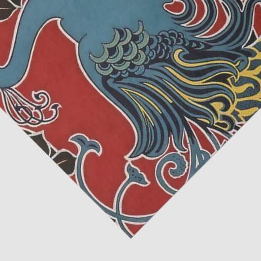 "Art Nouveau Peacock" von Gisbert Combaz Seidenpapier (Ausschnitt)