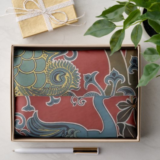 "Art Nouveau Peacock" von Gisbert Combaz Seidenpapier (Geschenk)