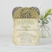 Art Nouveau Peacock Wedding Einladung (Stehend Vorderseite)