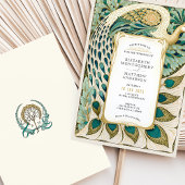 Art Nouveau Peacock Wedding Einladung