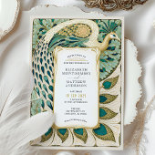 Art Nouveau Peacock Wedding Einladung