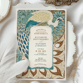 Art Nouveau Peacock Wedding Einladung