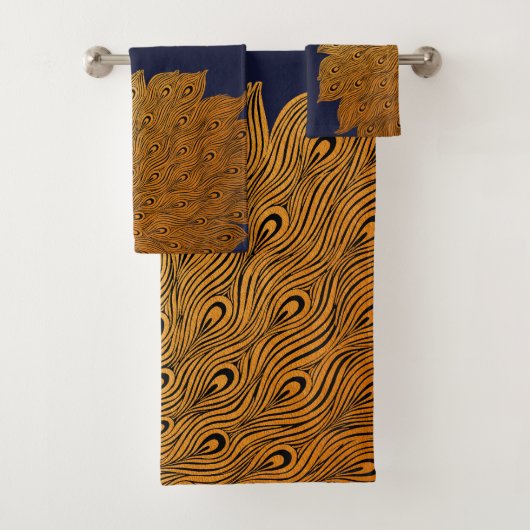 Art Nouveau Peacock Will Bradley Badhandtuch Set (Insitu)