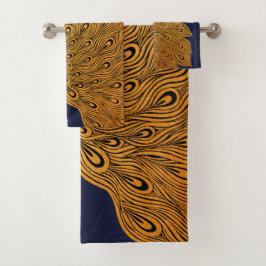 Art Nouveau Peacock Will Bradley Badhandtuch Set