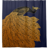 Art Nouveau Peacock Will Bradley Duschvorhang (Vorderseite)