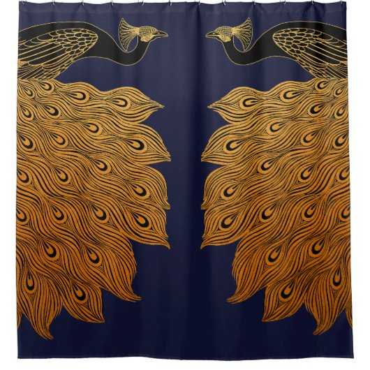 Art Nouveau Peacock Will Bradley Duschvorhang (Vorderseite)