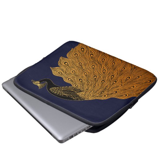 Art Nouveau Peacock Will Bradley Laptopschutzhülle (Vorne Knopf)