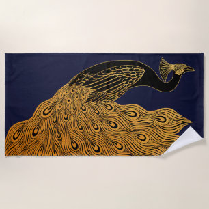 Art Nouveau Peacock Will Bradley Strandtuch