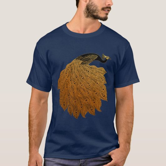 Art Nouveau Peacock Will Bradley T-Shirt (Vorderseite)