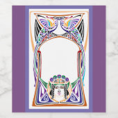 Art Nouveau Peacock Woman Weinetikett (Einzelnes Label)