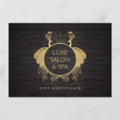 Art Nouveau Peacocks Gold/Holzkörnerkarte (Vorderseite)