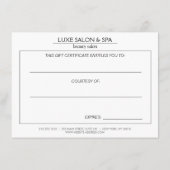 Art Nouveau Peacocks Gold/Holzkörnerkarte (Rückseite)