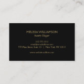 Art Nouveau Peacocks Logo Beauty Blogger Visitenkarte (Rückseite)