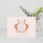 Art Nouveau Peacocks Logo Rose Gold/Pink Geschenkk (Stehend Vorderseite)