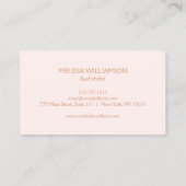 Art Nouveau Peacocks Logo Rose Gold/Pink Visitenkarte (Rückseite)