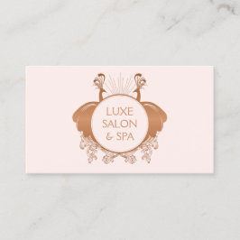 Art Nouveau Peacocks Logo Rose Gold/Pink Visitenkarte