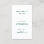 Art Nouveau Peacocks Monogram Logo Gold/Green Visitenkarte (Rückseite)