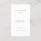 Art Nouveau Peacocks Monogram Logo Gold/Weiß Visitenkarte (Rückseite)