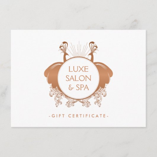 Art Nouveau Peacocks Rose Goldenes Geschenk (Vorderseite)