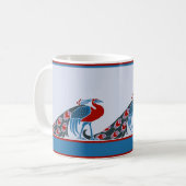 Art Nouveau Peacocks Tasse (Vorderseite Links)