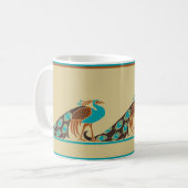 Art Nouveau Peacocks Tasse (Vorderseite Links)