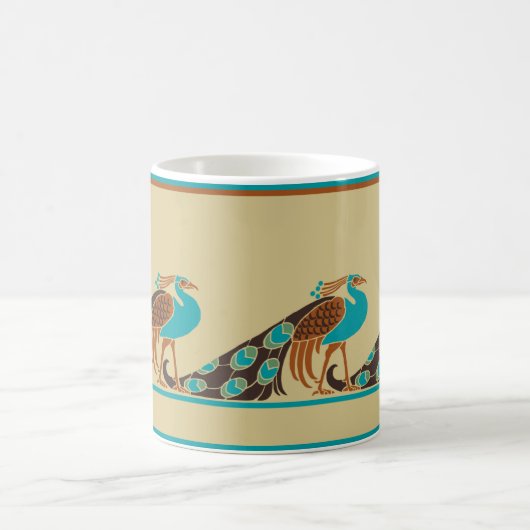 Art Nouveau Peacocks Tasse (Mittel)