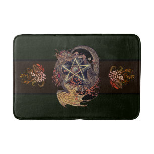 Art Nouveau Pentagramm Dragon Badematte