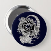 Art Nouveau Pentagramm Dragon~button Button (Vorne & Hinten)