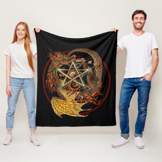 Art Nouveau Pentagramm Dragon Fleece Blanket (Beispiel)